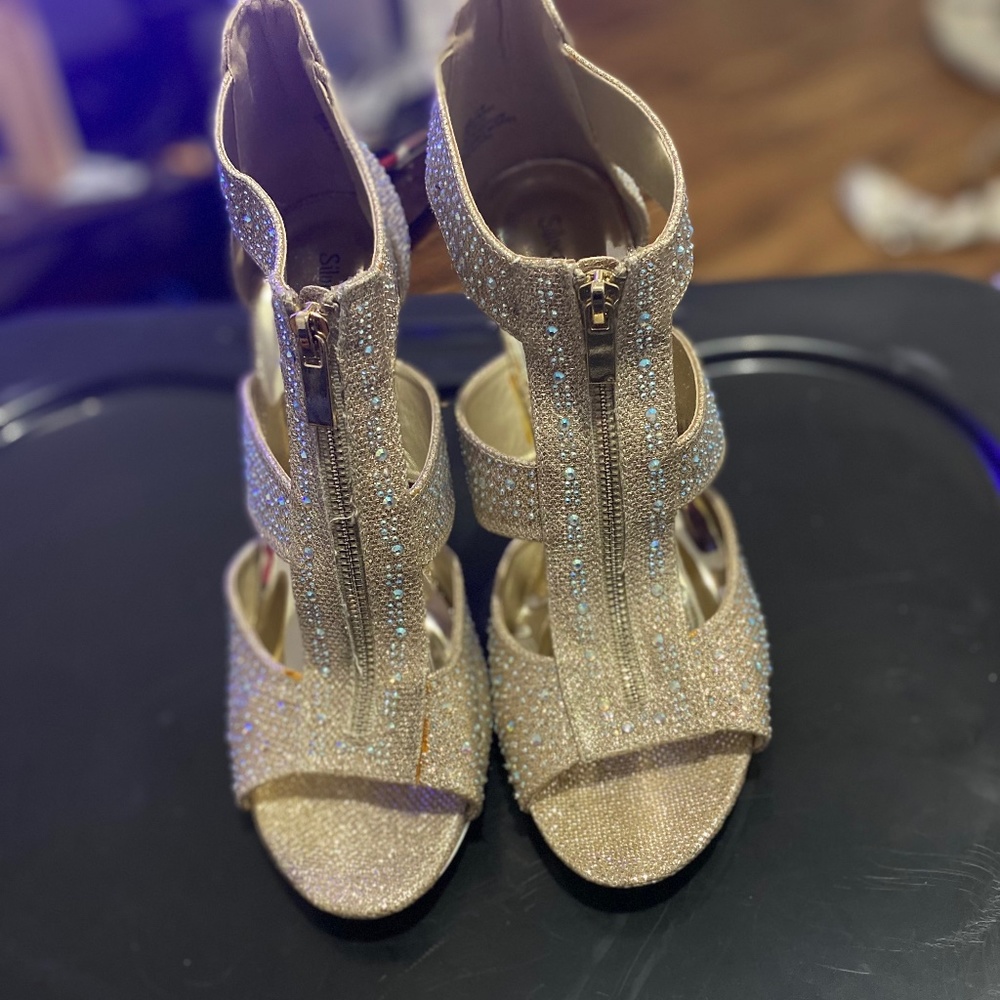 Gold Bedazzled Heels
